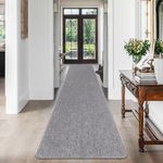 SHACOS Carpet Runners for Hallways Light Grey Non Slip 60x240cm Long Washable Kitchen Runner Rug Rubber Backing Hall Carpet Runner Corridor Rug Runner Dirt Trapper Runner Rugs for Hallway, Entryway