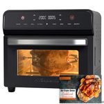 HYSapientia Air Fryer Oven 24L Mini Oven Countertop Convection Large Capacity Digital Touch Screen 1800W 8 Multifunctions electric and grill, Oil Free Cooking, Double Glazed Door Full Accessory Set