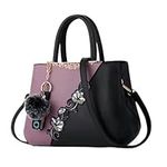 haipky Women Handbag Top Handle Elegant Embroidery Shoulder Bags Classic Shopper Ladies Crossbody Handbags (Purple)