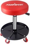 PowerSmart Rolling Mechanics Seat, 300 LBS Capacity Heavy-Duty Pneumatic Adjustable Garage Stool with Tool Tray Storage