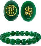 HONEST CRYSTAL AGATE GREEN JADE ZIBU COIN WITH BRACELET