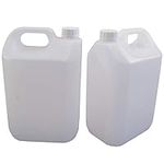 5 Litre (1 Gallon) Jerrican Style Plastic Bottle with Handle - Pack of 2