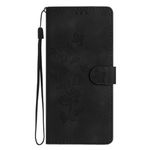 ZXL Flip Case for Samsung Galaxy Grand Prime i9060 Wallet Case with Card Holder,Black Flower Embossed PU Leather Magnetic Shockproof Flip Full Protective Cover Case