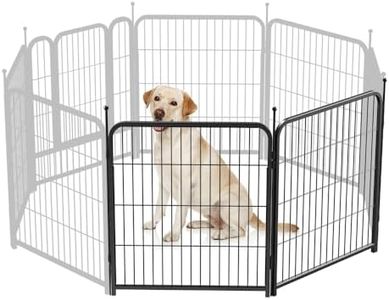 PawGiant Dog Fence Playpen 24”/32”/40” Indoor Outdoor for Small/Medium/Large Dogs, Metal Pet Puppy Cat Exercise Fencing Gate Crate Cage Outside RV, Camping, Yard, Garden (2 Panel, 28" W x 32" H)