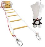 ISOP Fire Evacuation Rope Ladder 4 Story 32ft with Fall Arrest System & Spring Hooks - Rescue Ladders for 4-Story Homes - Fireproof & Weather Resistant - Escape Ladder 10m