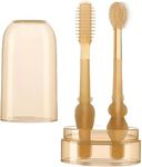 Baby Toothbrush-Infant Toothbrush 360 Degree Cleaning Dental Care Silicone Baby Tongue Brush Toothbrush Kit Bath Toys for Infants 6-12 Months Carrot 0-18M Infant Toddler