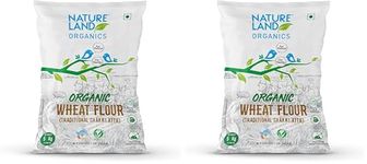 Natureland Organics Whole Wheat Flour 5 Kg - Organic Wheat Flour (Pack of 2)