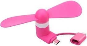 SAG 2-in-1 Mini Cell Phone Fan for iPhone/iPad and Android (Pink)