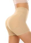 Magnova Women's Butt Lifter Padded Panties,Butt Hip Enhancer Padded Nylon and Spandex Push Up Panties Inbuilt Non Remove Sponge Pads Men Women Unisex (L) Beige