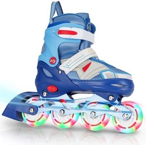 RunRRIn Adjustable Kids Inline Skates for Boys Girls with Full Light Up Wheels - Roller Skates for Kids Ages 6-12, Toddler Ages 3-5, Youth Women Beginners Outdoor Indoor