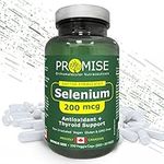 Promise Selenium High Potency 200 mcg - 250 Capsules, Heart and Thyroid Protection, Long Term Immune Support- Antioxidant-Rich Supplement - Yeast and Gluten-Free -250 Capsules- Made In Canada