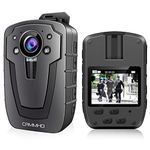 CAMMHD C8-128G 1296P Body Camera with Audio and Video 11-12Hrs Video Record Night Vision IP67 Waterproof Body Mounted Camera with Extended Memory for Outdoor, Law Enforcement, Guard, Travel