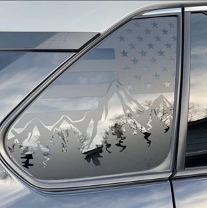 Xinghe for Toyot@ Rav4 2019-2023, Rear Side Window American Flag Decals, Matte Black USA Flag Decal for Truck Window, Truck Window Decal