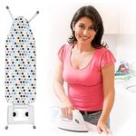 Duffy® Ironing Board - 120 x 40cm Ironing Board Table Folding Metal Iron,Lightweight Iron Board Rack Foldable Non Slip Adjustable Height (White - 90 x 30cm)