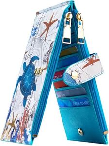 Travelambo RFID Wallet Women Large Size Bifold Multi Card Wallet Case with Zipper Pocke Credit Card Holder for Women