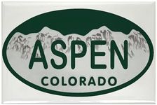 CafePress Aspen Colo License Plate Rectangle Magnet, 3"x2" Refrigerator Magnet