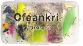 Hand Tied Fly Fishing Flies Assortment Kits, 36PCS Flies & Floating, Submersible Throwing Aid. Dry, Wet, Popper, Streamers, Wooly Buggers, Terrestrials | Trout, Bass Lure Set