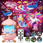 Spiritz Night Light Rabbit Sky Projector for Kids – 360° Rotating Lamp with 6 Films, 5 Colours and 1200mAh Rechargeable Battery.