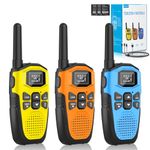 Walkie Talkies for Adults Long Range 3 Pack, NXGKET Rechargeable Kids Walky Talky with Built-In Li-Ion Battery, 16 Channels Radio with Type-C Charging Cable,VOX Function,LED Flashlight, for Camping