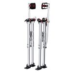 VEVOR Drywall Stilts, 36''-50'' Adjustable Aluminum Tool Stilts with Protective Knee Pads, Durable and Non-Slip Work Stilts for Sheetrock Painting, Walking, Taping, Silver