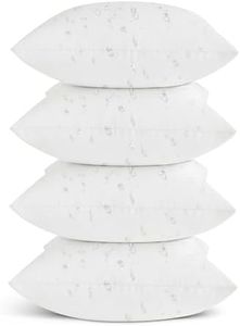 Oubonun 20x20 Outdoor Pillow Inserts (Pack of 4) - Square Waterproof Throw Pillow - Decorative Throw Pillows Insert for Couch Sofa Bed Patio Furniture - White Pillows