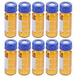 iplusmile 100pcs 2ml HPLC Vial Amber Glass Clear Autosampler Vial Borosilicate Sample Vial with Graduation Blue Screw Cap with Hole