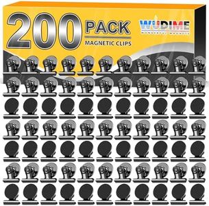 WUDIME 200 Pack Magnetic Clips Heavy Duty, Fridge Magnets Refrigerator Magnets, Magnet Clips for Whiteboard, Clip Magnets for List Display Paper Fasteners on Home, Office,Classroom (Black)
