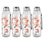 Milton Helix 1000 Pet Water Bottle, Set of 4, 1 Litre Each, Orange | BPA Free | 100% Leak Proof | Office Bottle | Gym Bottle | Home | Kitchen | Travel Bottle | Hiking | Treking Bottle