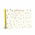 VESTTA -ELEGANCE REDEFINED Paper Gift Bag Large, Gold Stars Foil Stamping, 14 (L) X 4.5 (B) X10 (H) Inches, Pack Of 10, Weddings, Christmas, Diwali, Birthdays With Gift Tags (Gold)