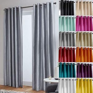 John Aird Luxury Faux Silk Fully Lined Eyelet Curtains (Silver, 117cm Width x 137cm Drop (46"x 54")