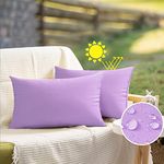 VAKADO 12X20 Throw Pillow Covers Decorative Outdoor Waterproof Purple Outside Patio Furniture Cushion Cases Decor for Garden Bench Porch Couch Tent Set of 2