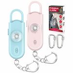 Safe Sound Personal Alarm, 2 Pack 130 dB Loud Siren Song Emergency Security Alarm Keychain with Strobe LED Light, Personal Sound Safety Siren for Women, Men, Children, Elderly