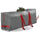 Rolling Large Christmas Tree Storage Bag - Fits Upto 9 ft. Artificial Disassembled Trees, Durable Handles & Wheels for Easy Carrying and Transport - Tear/Water Proof Polyethylene Plastic Duffle Bag