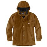 Carhartt Rain Defender Relaxed Fit Heavyweight Hooded Shirt Jacket, Brown, M