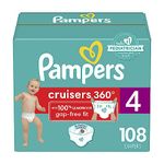 Pampers Cruisers 360° Fit Pull on diapers, size 4, 108 count, Disposable Diapers with Stretchy Waistband