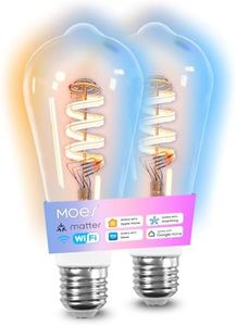MOES Bombilla Led E27 Inteligent Wifi y Matter 5w RGB 2700K-6500K 400lm Regulable Calida/Blanco Frio, Compatible Con Alexa/Google Home, Apple HomeKit, Smart Things