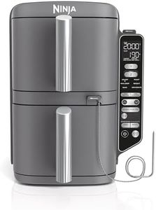 Ninja Double Stack XL Air Fryer Heißluftfritteuse mit digitalem Thermometer, 9,5 L Airfryer, vertikal, vier Kocheinstellungen, 2 Garstufen und 2 Ebenen, 6 Garfunktionen, 8 Portionen, Grau SL451EU