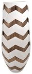 Imax Chevron Vase, Bronze Metallic