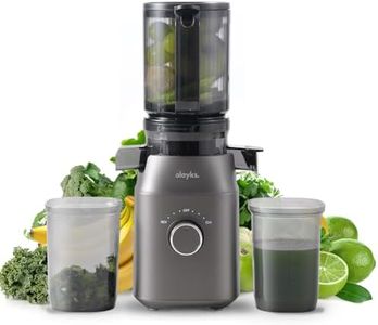 Cold Press Juicer, Olayks Masticating Juicer Machine with 4.3" Large Feed Chute Fit Whole Fruit and Vegetable, Slow Juicer with Juice Recipe, Self Feeding Effortless for Batch Juicing, Titanium Gray