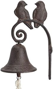 Love Birds Cast Iron Dinner Bell, Antique Style Farmhouse Wall Mounted Decoration for Outside The House (4.5 x 8.5 x 1.5 in)