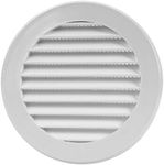 Repa Market 5'' Inch Plastic White - Vent Cover with Flange - Round Soffit Vent - Air Vent Louver - Grille Cover - Protective Screen Mesh - HVAC Ventilation