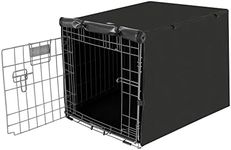 Seiyierr Dog Crate Cover, 36 Inch Pet Kennel Cover Universal Fit for Wire Dog Crate, Lightweight 600D Polyester Fabric, Double Door Dog Kennel Cover Indoor Outdoor Protection, Black