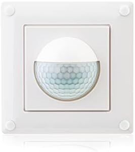 HUBER Motion 15F PIR Motion Sensor 190° for Indoor and Outdoor Use, Flush-Mounted Motion Sensor with Switch, 2 + 3 Wire Technology