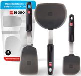 DI ORO® Spatulas for Cooking - Silicone Spatulas for Cooking Heat-Resistant up to 315° - Fish Slice for Non Stick Pans BPA Free - Flexible & Sturdy Kitchen Turner Spatulas for Pancakes & Eggs (3pc)