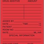 PDC Healthcare 59704610 Permanent "Medication Added" Paper Label, 2" Length, 3" Width, Red, Pack of 500