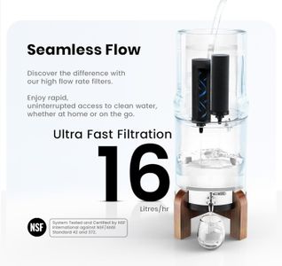 PHOENIX GRAVITY 6L Stainless Steel Water Filter – 2 Carbon Cartridges, NSF Certified