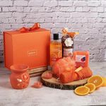 BodyHerbals Orange Bath and Body Care Diwali Gift Set for Women and Men| Luxury Skin Care Kit with Spa Accessories | Gift Box Hamper For Couple| 7 Pcs| Luxury Gift for Birthdays, Anniversaries, Deepawali and Special Celebrations| 100 % Vegan