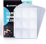 CLOVERCAT Trading Card Sleeve Pages, 50 Pack 4 Pocket Trading Card Storage Album Pages 3 Holes Fit 3 Ring Binder for Standard Size Cards