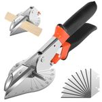 Miter Shears - 45 to 135 Degree Multi Angle Trim Cutter, Gasket Shear for Cutting Soft Wood, Plastic, PVC and More, Including 10 Spare Blades