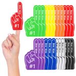 APLZGMG 24 Pcs Mini Foam Fingers, Sport Fan Foam Finger, We're #1 Fan Foam Finger, Sports Themed Birthday Party Supplies Foam Hand Fingers Cheerleader Gifts for Sports Events(8 Colors)